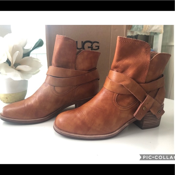 UGG~ ELORA Leather Short Boots - Picture 2 of 12